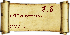 Bóna Bertalan névjegykártya